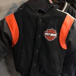 Kids leather reversible Harley Davidson jacket